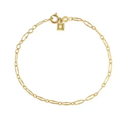 CARRÉ ARMBÅND SØLV FORGYLDT LINK - FB 4328 16+1,5+1,5CM