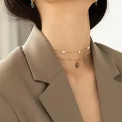 CARRÉ CHAIN GANG SØLV FORGYLDT HALSKÆDE - FC 4331 38+2CM