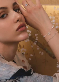 CARRÉ EIFFEL SØLV ARMBÅND MED PERLER - SB 4364 BI 16+1,5+1,5