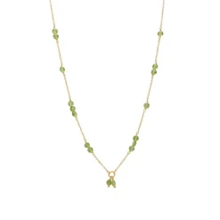 CARRÉ GEM CANDY HALSKÆDE SØLV FORGYLDT MED PERIDOT - FC 4364 PE 38+2,5+2,5CM