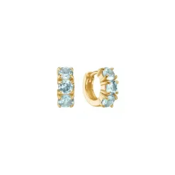 CARRÉ GEM CANDY SØLV FORGYLDT ØRERINGE MED BLÅ TOPAS - FH 4373 BT 1,5CM