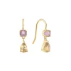 CARRÉ OLALLA SØLV FORGYLDT ØRERINGE MED AMETYST OG CHAMPAGNE KVARTS - FH 4448 AMCHQ