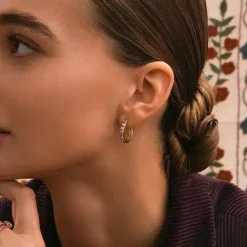 CARRÉ OLALLA SØLV FORGYLDTE ØRERINGE MED AMETYST - FH 4458 AM 2CM