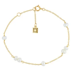 CARRÈ PEARL JAM SØLV FORGYLDT ARMBÅND PERLE - FB 4316 BI 16+1,5+1,5