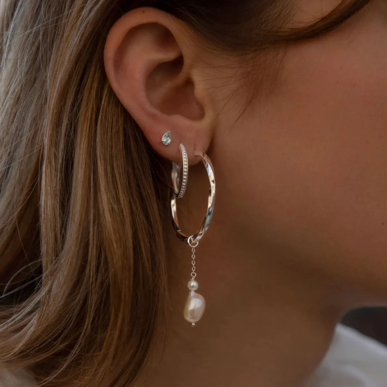 CARRÉ ØRERINGE SØLV HOOPS - SH 4302 2 CM