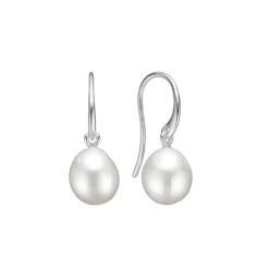 CARRÈ ØRERINGE SØLV MED BAROK PERLE - SH 4433 BAROQUE