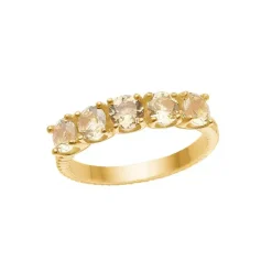 CARRÉ RING SØLV FORGYLDT MED CHAMPAGNE KVARTS - FR 4450 CH