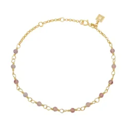 CARRÉ SØLV FORGYLDT ARMBÅND MED CHERRY KVARTS - FB 4456 CQ 16+1,5+1,5CM