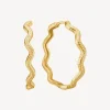 CARRÉ WAVE SØLV FORGYLDT ØRERINGE HOOPS - FH 4525 3CM