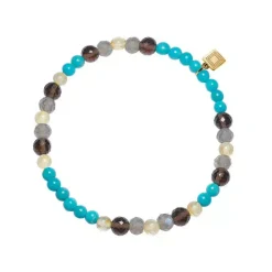 CARRE ARMBÅND SØLV FORGYLDT MED TURKIS - FB 4406 LBGRTSTTQ 17,5cm