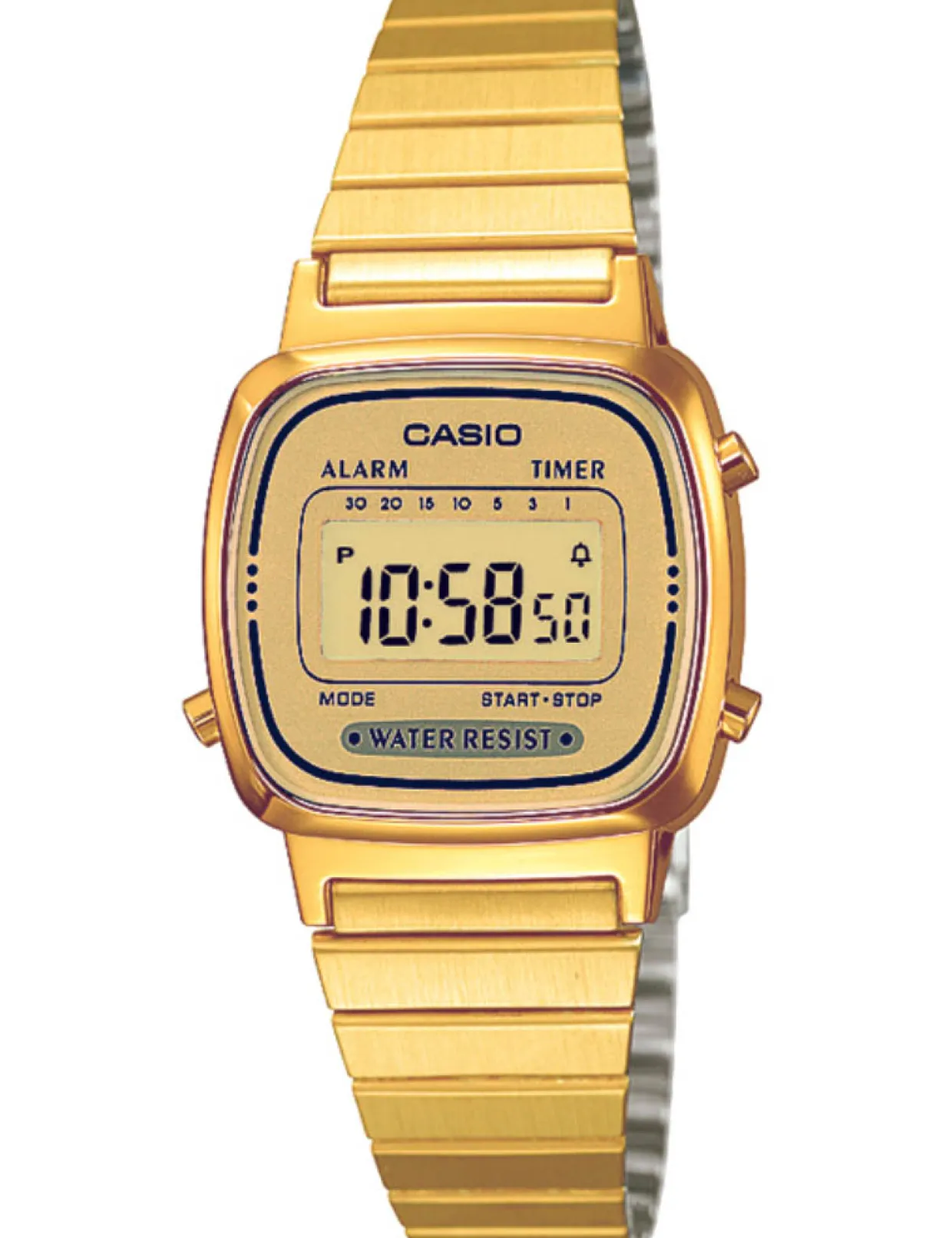 CASIO UR CLASSIC STÅL GULD BELAGT MED LÆNKE - LA670WEGA-9EF