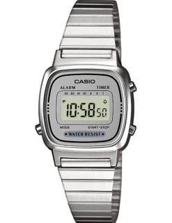 CASIO UR LILLE RETRO STÅL GRÅ MED LÆNKE - LA670WEA-7EF