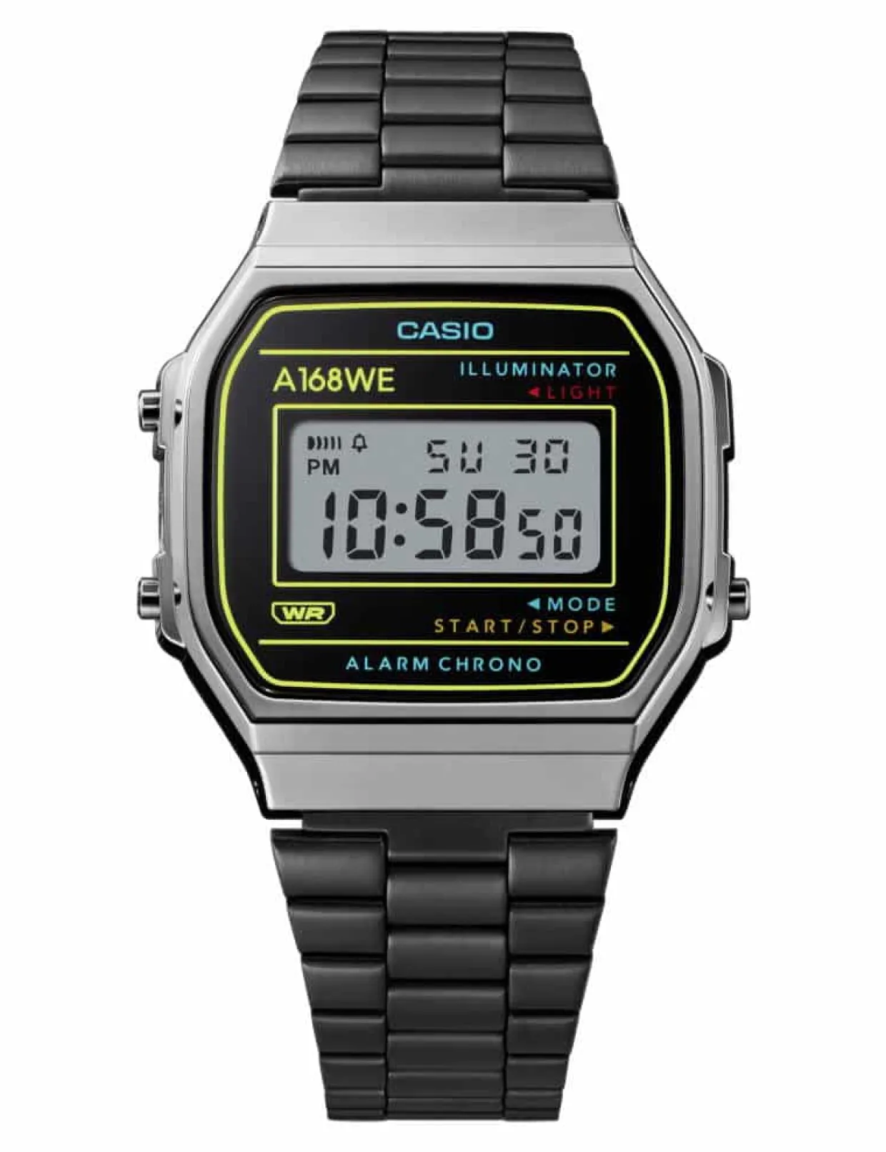 CASIO VINTAGE ILLUMINATOR STÅL SORT - A168WEHB-1AEF