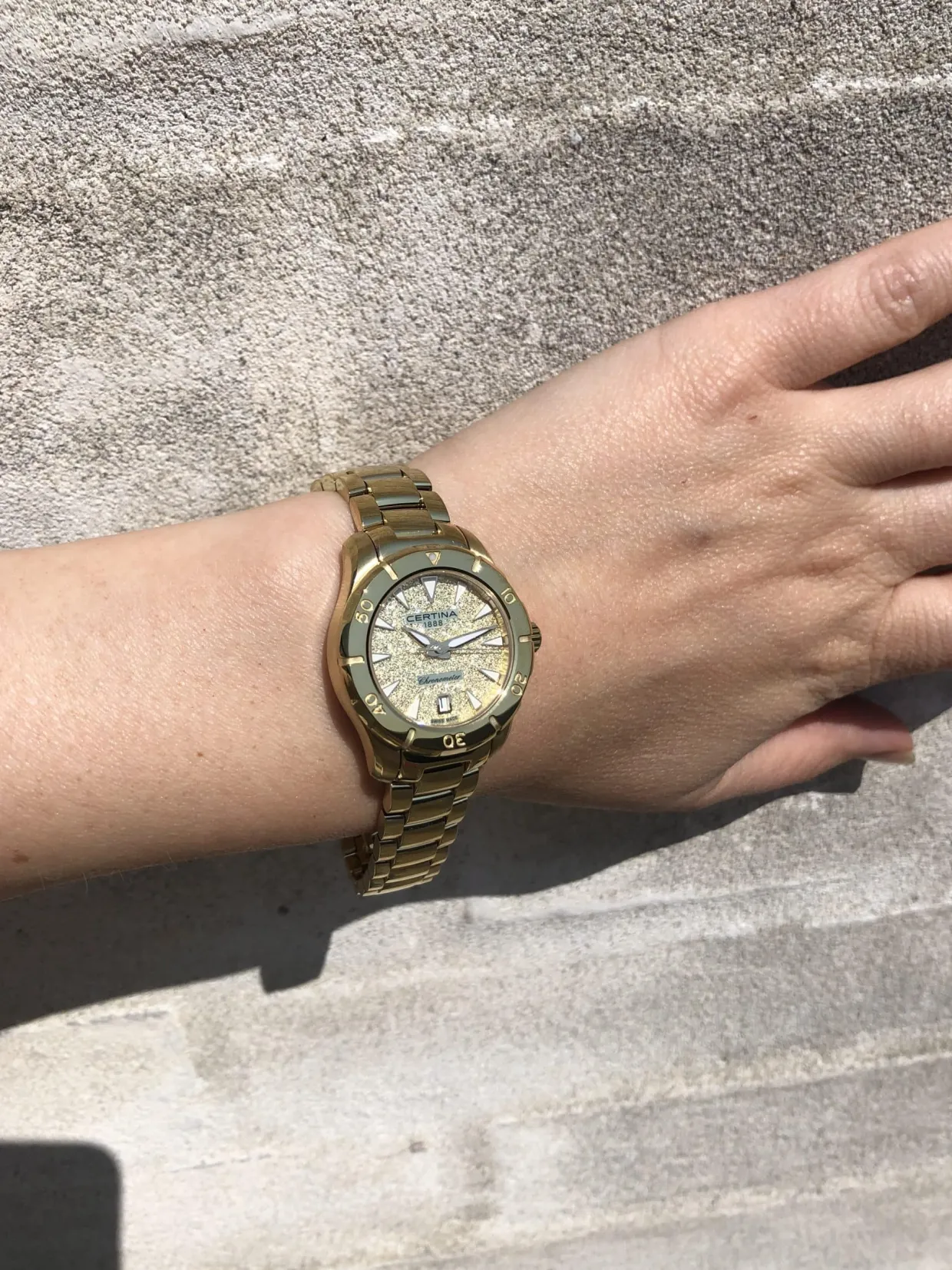 CERTINA DS ACTION STEN SKIVE GULD PVD - C0329513336100