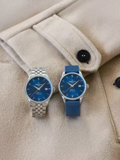 CERTINA DS1 STÅL LÆNKE OG NATROREM MED BLÅ SKIVE - C0298071104102