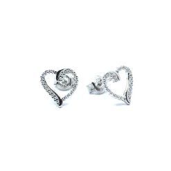 CHRISTOFFERSEN JEWELLERY SØLV ØRERINGE HJERTE MED ZIRKONIA - 3070527