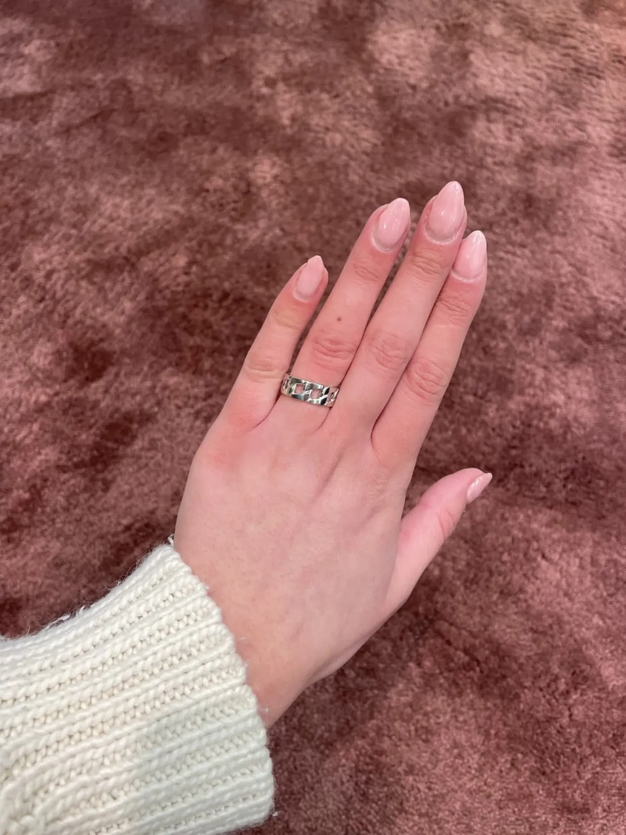 CHRISTOFFERSEN JEWELLERY SØLV RING MED KÆDE MØNSTER - 5011305