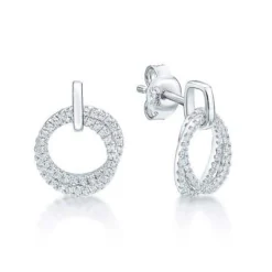 CHRISTOFFERSEN JEWELLERY SØLV ØRERINGE CIRKEL MED ZIRKONIA - 3070622