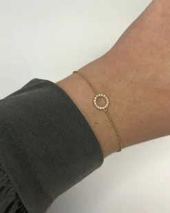 CHRISTOFFERSEN JEWELLERY ARMBÅND 14 KARAT GULD CIRKEL MED 0,13 CARAT BRILLANTER - 9000158