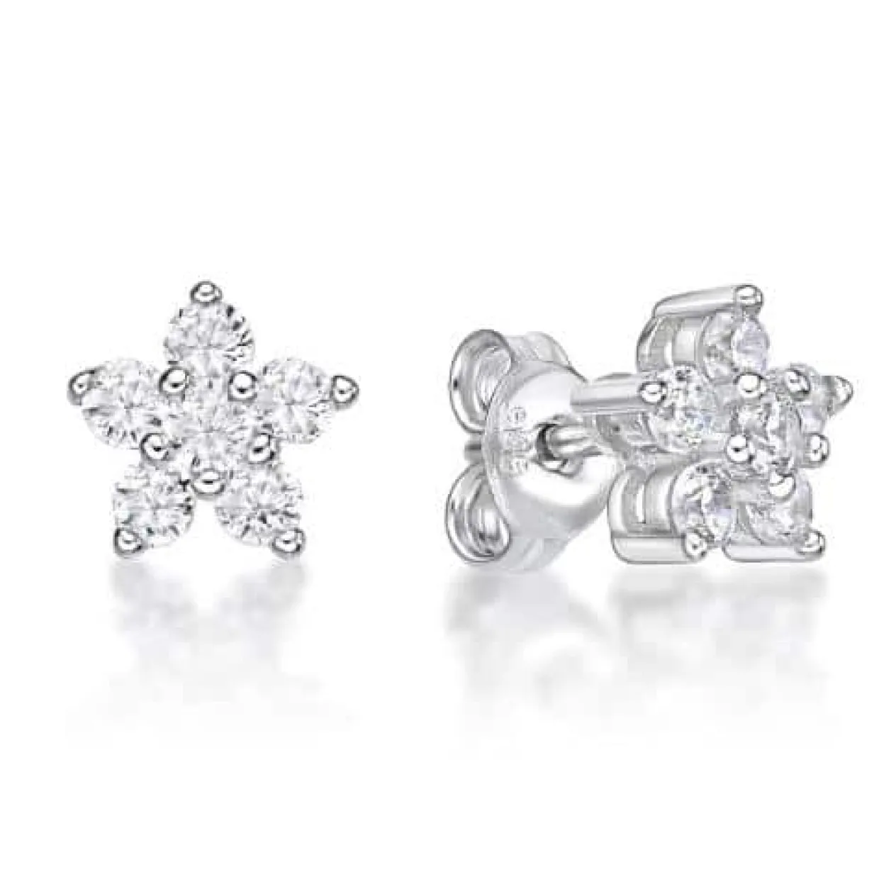 CHRISTOFFERSEN JEWELLERY ØRERINGE SØLV BLOMST MED ZIRKONIA - 3010673