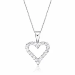 CHRISTOFFERSEN JEWELLERY HALSKÆDE HJERTE SØLV MED ZIRKONIA - 4510008