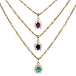 CHRISTOFFERSEN JEWELLERY ROSET VEDHÆNG 14 KARAT GULD MED SMARAGD OG BRILLANTER - 4070256G-SM