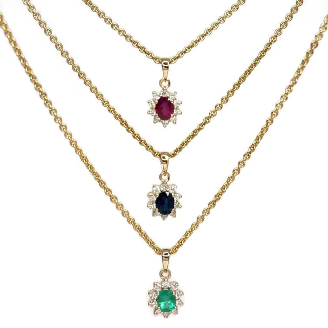 CHRISTOFFERSEN JEWELLERY ROSET VEDHÆNG 14 KARAT GULD MED SMARAGD OG BRILLANTER - 4070256G-SM