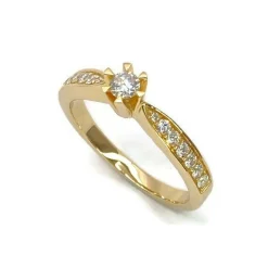 CHRISTOFFERSEN JEWELLERY RING 14 KARAT GULD MED BRILLANTER - 5000892