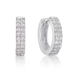 CHRISTOFFERSEN JEWELLERY ØRERINGE CREOL SØLV MED ZIRKONIA - 3710471