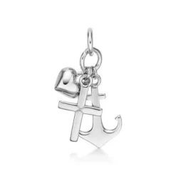 CHRISTOFFERSEN JEWELLERY VEDHÆNG TRO, HÅB OG KÆRLIGHED MASSIV 17X15 MM - 4010878