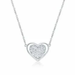 CHRISTOFFERSEN JEWELLERY HALSKÆDE HJERTE SØLV MED ZIRKONIA - 2010233