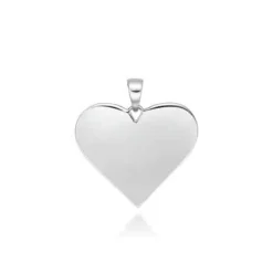 CHRISTOFFERSEN JEWELLERY VEDHÆNG HJERTE SØLV FLADT MASSIV 19X22 MM - 4510104