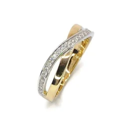 CHRISTOFFERSEN JEWELLERY RING 14 KARAT GULD/HVIDGULD MED DIAMANTER - 5000279-52