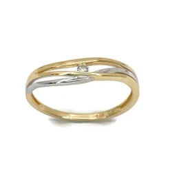 CHRISTOFFERSEN JEWELLERY RING 14 KARAT GULD/HVIDGULD MED BRILLANT - 5070953-2