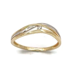 CHRISTOFFERSEN JEWELLERY RING 14 KARAT GULD/HVIDGULD MED BRILLANT - 5070953-2