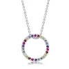 CHRISTOFFERSEN JEWELLERY HALSKÆDE SØLV CIRKEL RAINBOW - 2010127B-6
