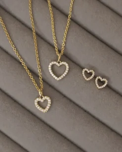 CHRISTOFFERSEN JEWELLERY HJERTE VEDHÆNG 8 KARAT GULD MED ZIRKONIA - 4571281-3