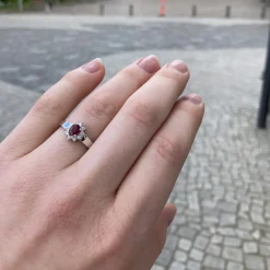 CHRISTOFFERSEN JEWELLERY RING 14 KARAT HVIDGULD MED RUBIN - 5070256-5R