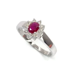 CHRISTOFFERSEN JEWELLERY RING 14 KARAT HVIDGULD MED RUBIN - 5070256-5R