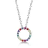 CHRISTOFFERSEN JEWELLERY HALSKÆDE SØLV LILLE CIRKEL RAINBOW - 2010127A-6