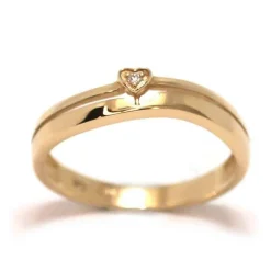 CHRISTOFFERSEN JEWELLERY HJERTE RING 14 KARAT GULD MED BRILLANT - 5001256