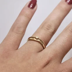 CHRISTOFFERSEN JEWELLERY HJERTE RING 14 KARAT GULD MED BRILLANT - 5001256