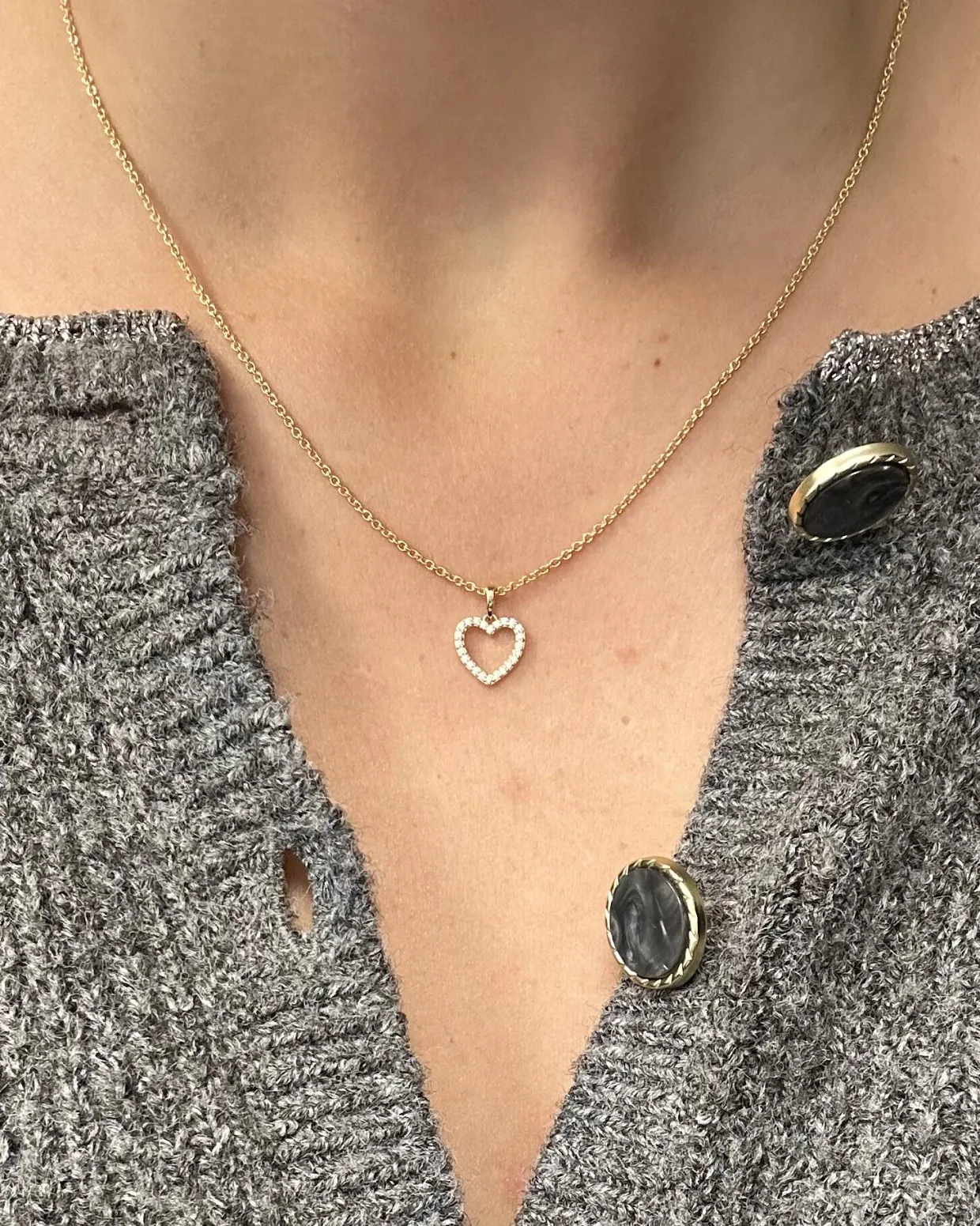 CHRISTOFFERSEN JEWELLERY HJERTE VEDHÆNG 14 KARAT GULD MED 0,10 CARAT BRILLANTER - 4500203G