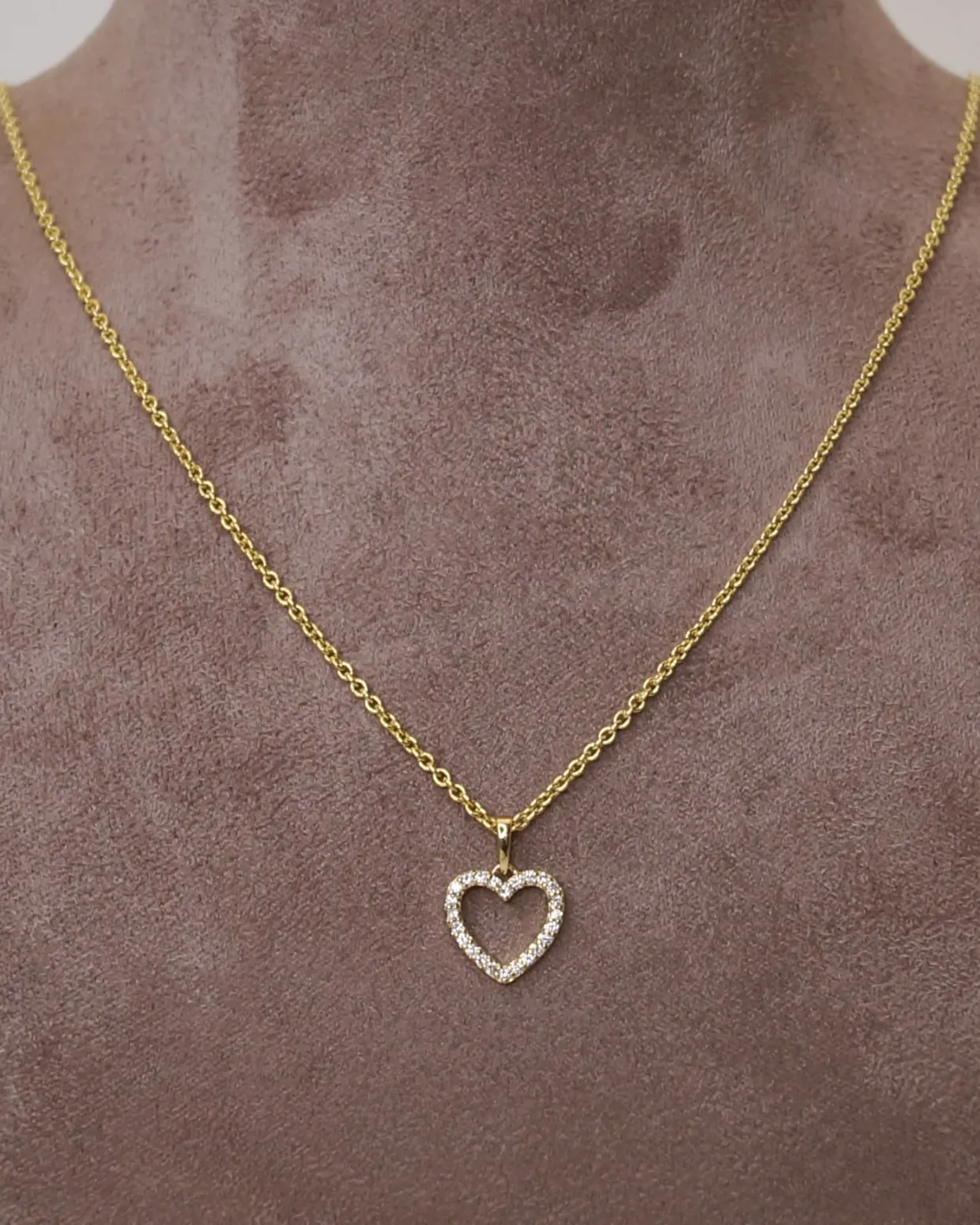 CHRISTOFFERSEN JEWELLERY HJERTE VEDHÆNG 14 KARAT GULD MED 0,10 CARAT BRILLANTER - 4500203G