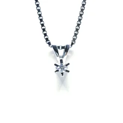 CHRISTOFFERSEN JEWELRY CARLA HALSKÆDE 8KT HVIDGULD MED DIAMANT - 4000154-5