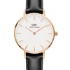 DANIEL WELLINGTON CLASSIC 28MM ROSA SKIVE HVID REM SORT - DW00100230