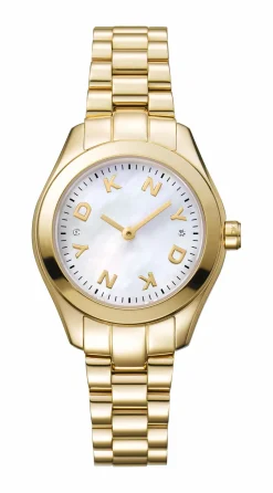 DKNY ASTORIA LOGO UR DAME GULD FARVET MED LÆNKE - DK1L033M0065
