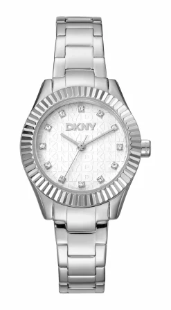 DKNY CHAMBERS GLITZ UR DAME STÅL MED LÆNKE - DK1L017M0035