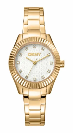 DKNY CHAMBERS GLITZ UR DAME GULD FARVET MED LÆNKE - DK1L017M0055