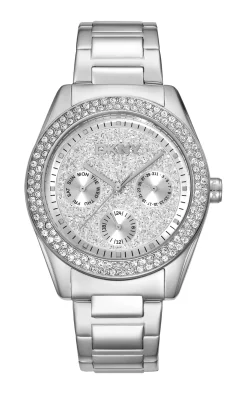 DKNY CHAMPERS MULTI GLITZ UR DAME I STÅL - DK1L078M0015